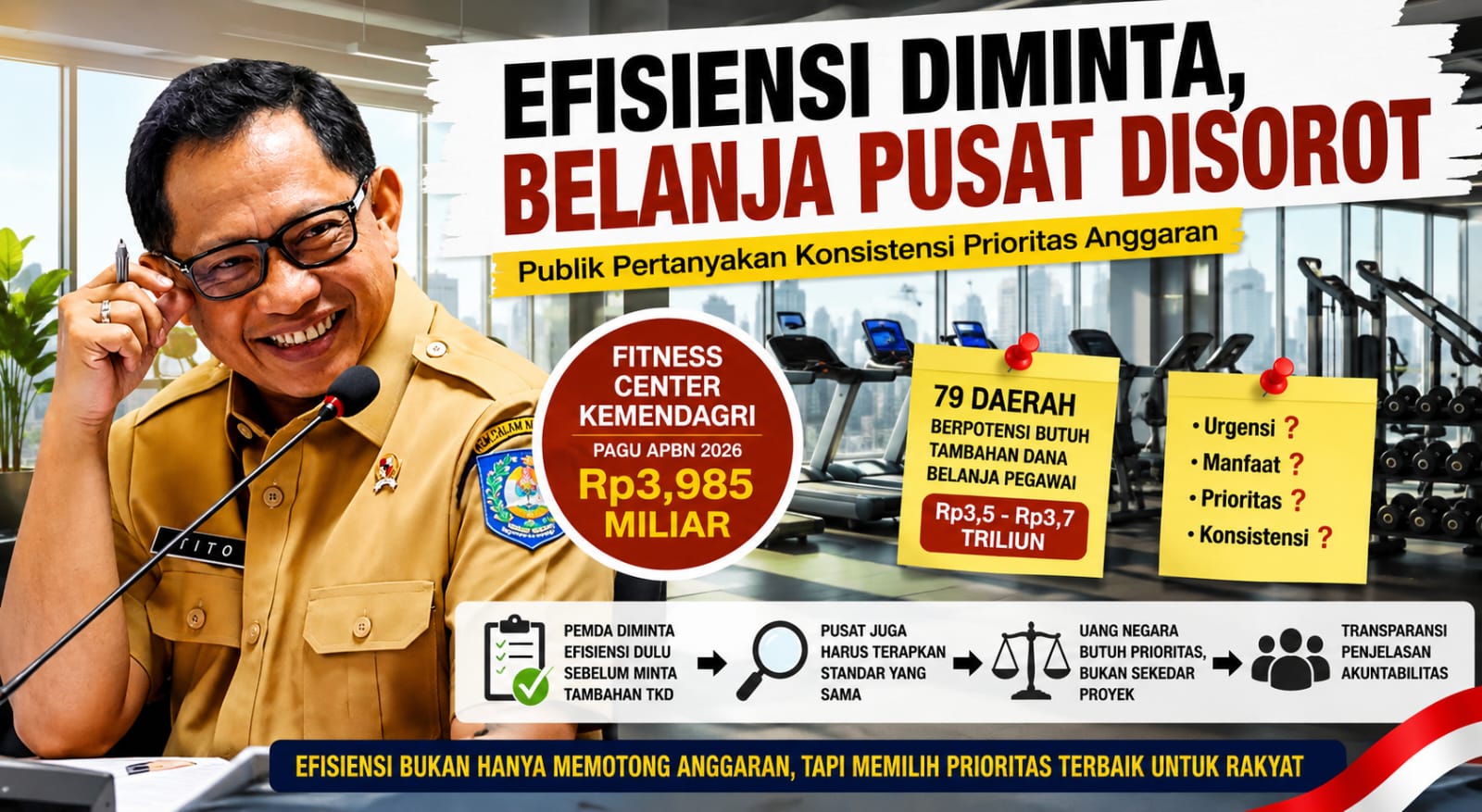 Efisiensi Daerah Diuji Prioritas Belanja Kemendagri