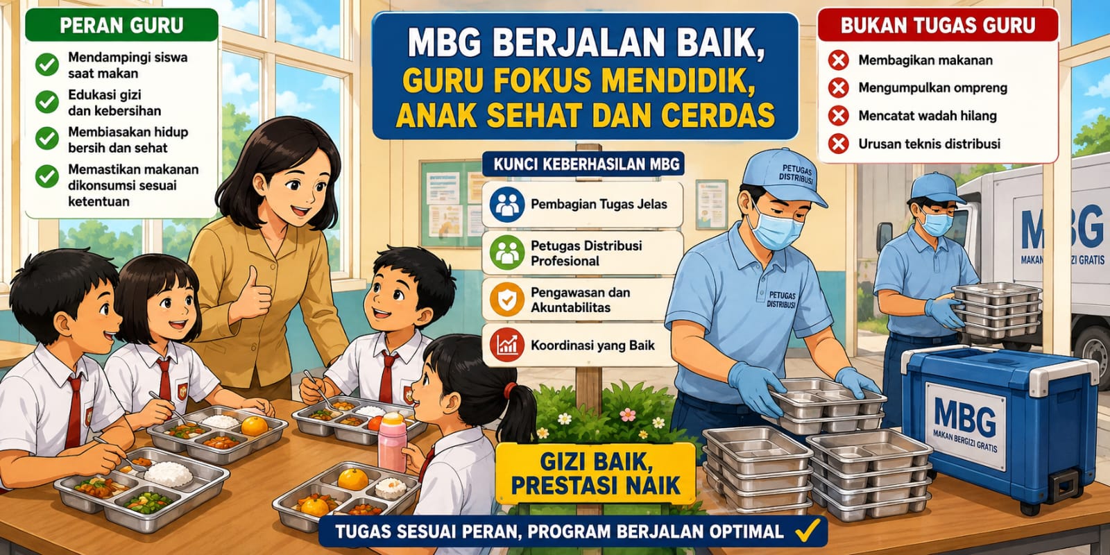 MBG Jangan Bebani Guru Urusan Logistik