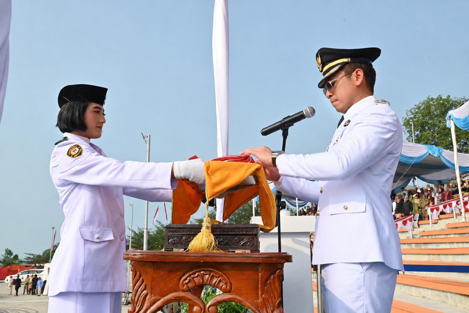 Merah Putih Menyala Dari Beranda Sumatra, Menara Siger Jadi Panggung HUT ke-81 Kemerdekaan RI di Lampung Selatan